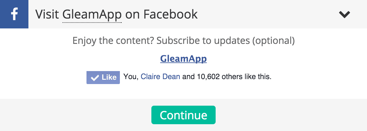 Improvements to the Facebook Visit Action on Gleam.io