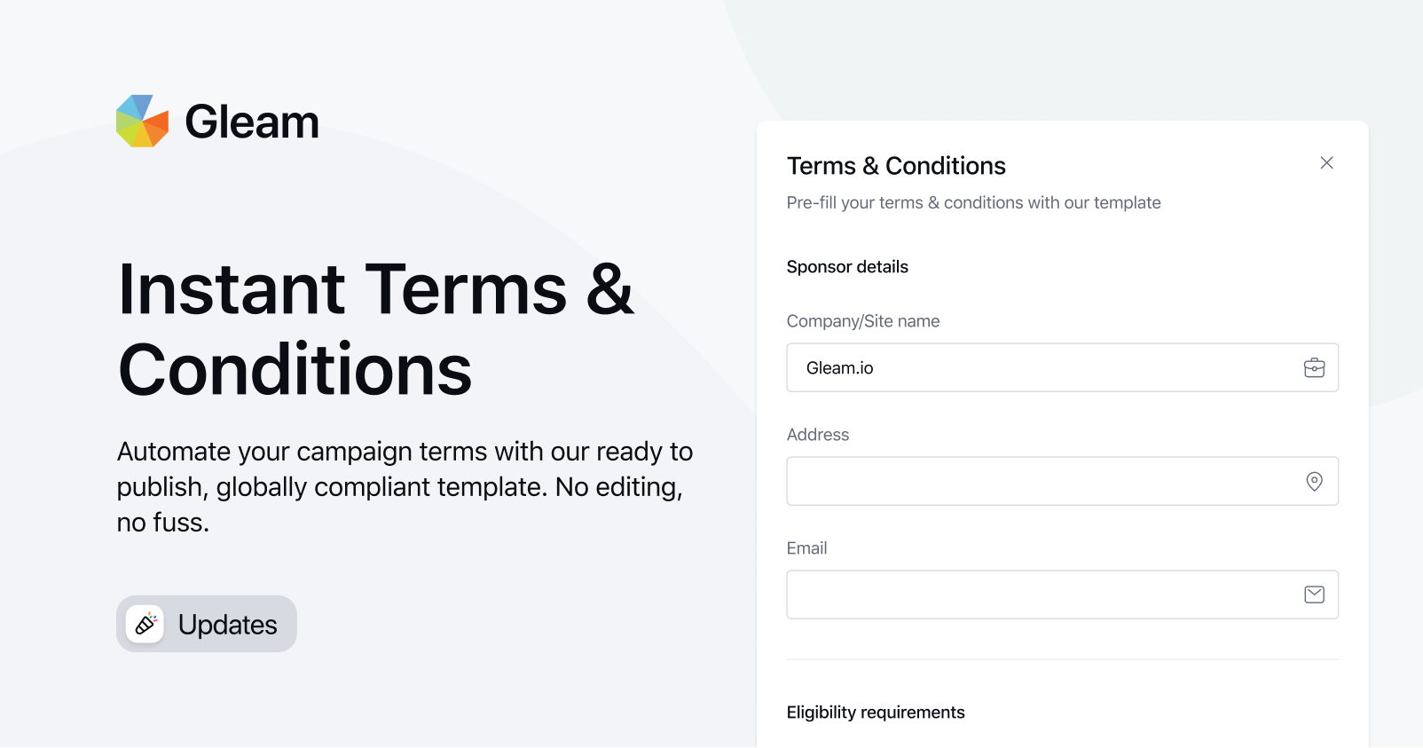 Gleam introduces instant Terms & Conditions feature
