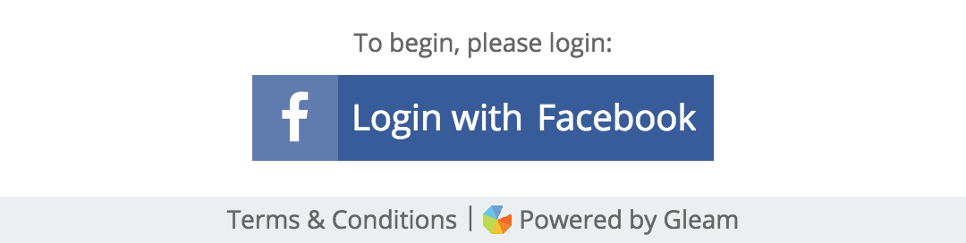 Gleam widget with Facebook only login action
