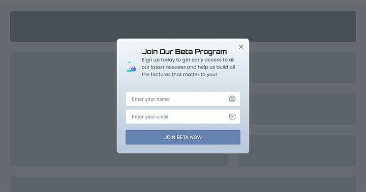 Beta Signup Popup Guide
