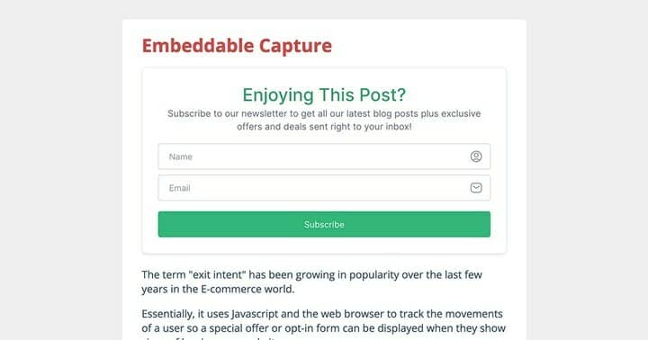 Embedded Blog Subscriptions
