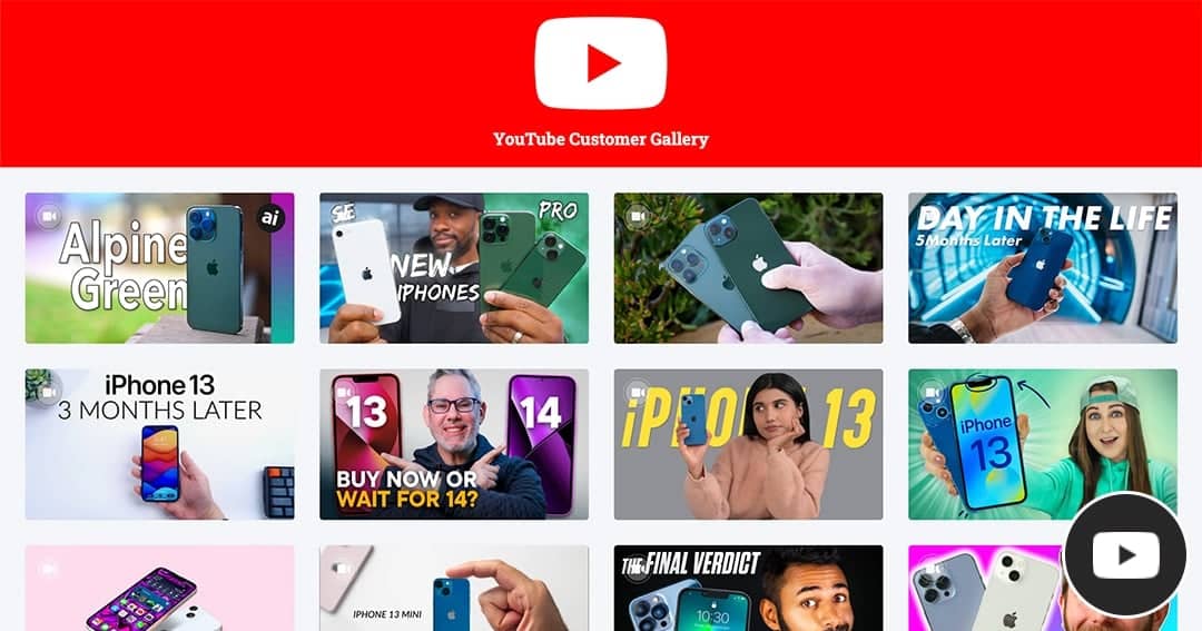 YouTube User-Generated Content Gallery