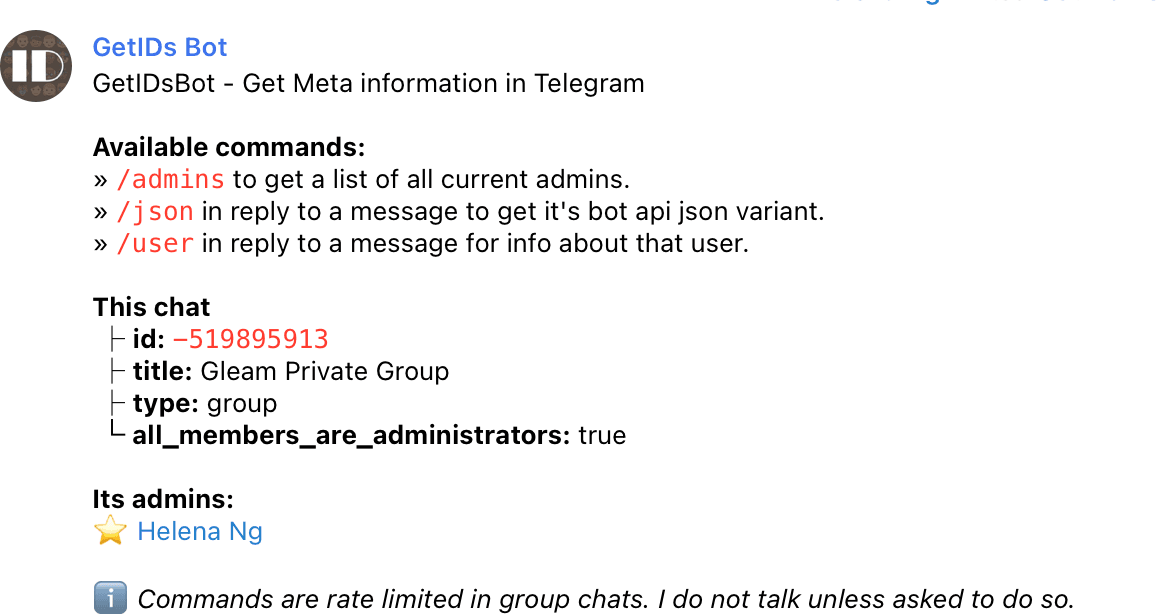Telegram Bot Raw's information log