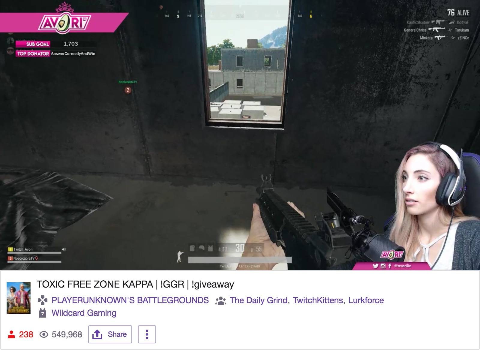 Footage from Twitch Kittens' stream on Twitch featuring a giveaway
