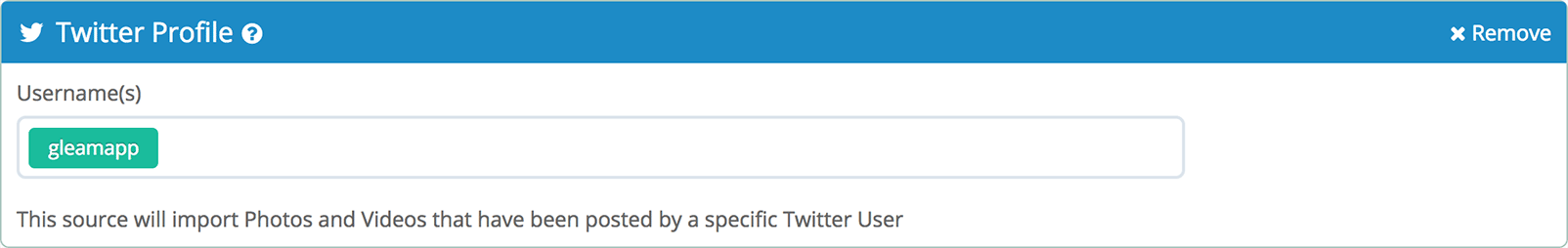 Import your Twitter media from a profile