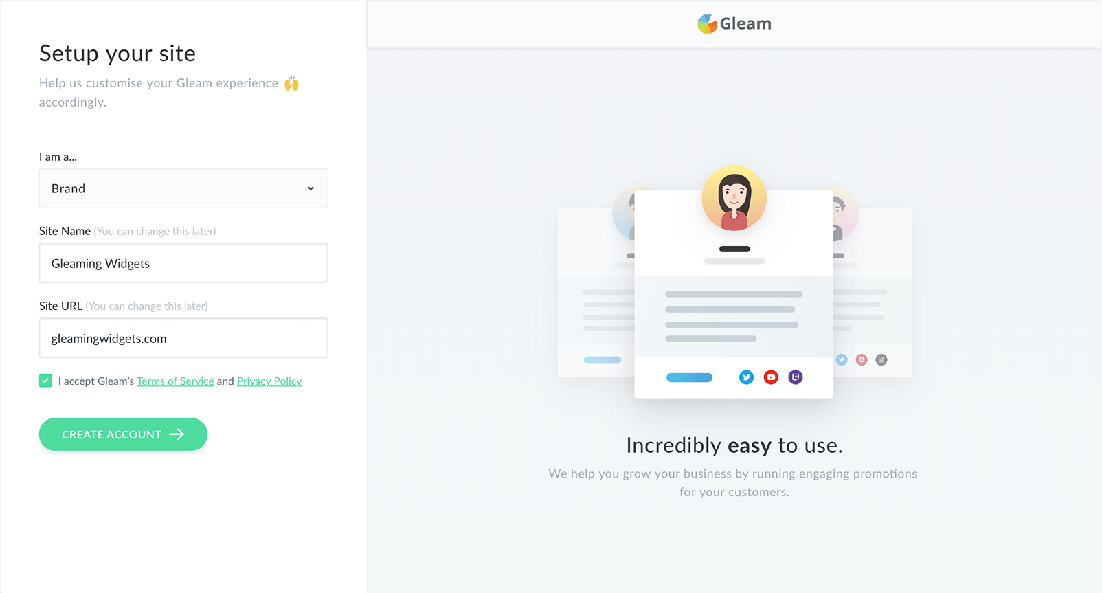 Authenticate your Shopify account to connect with Gleam.io