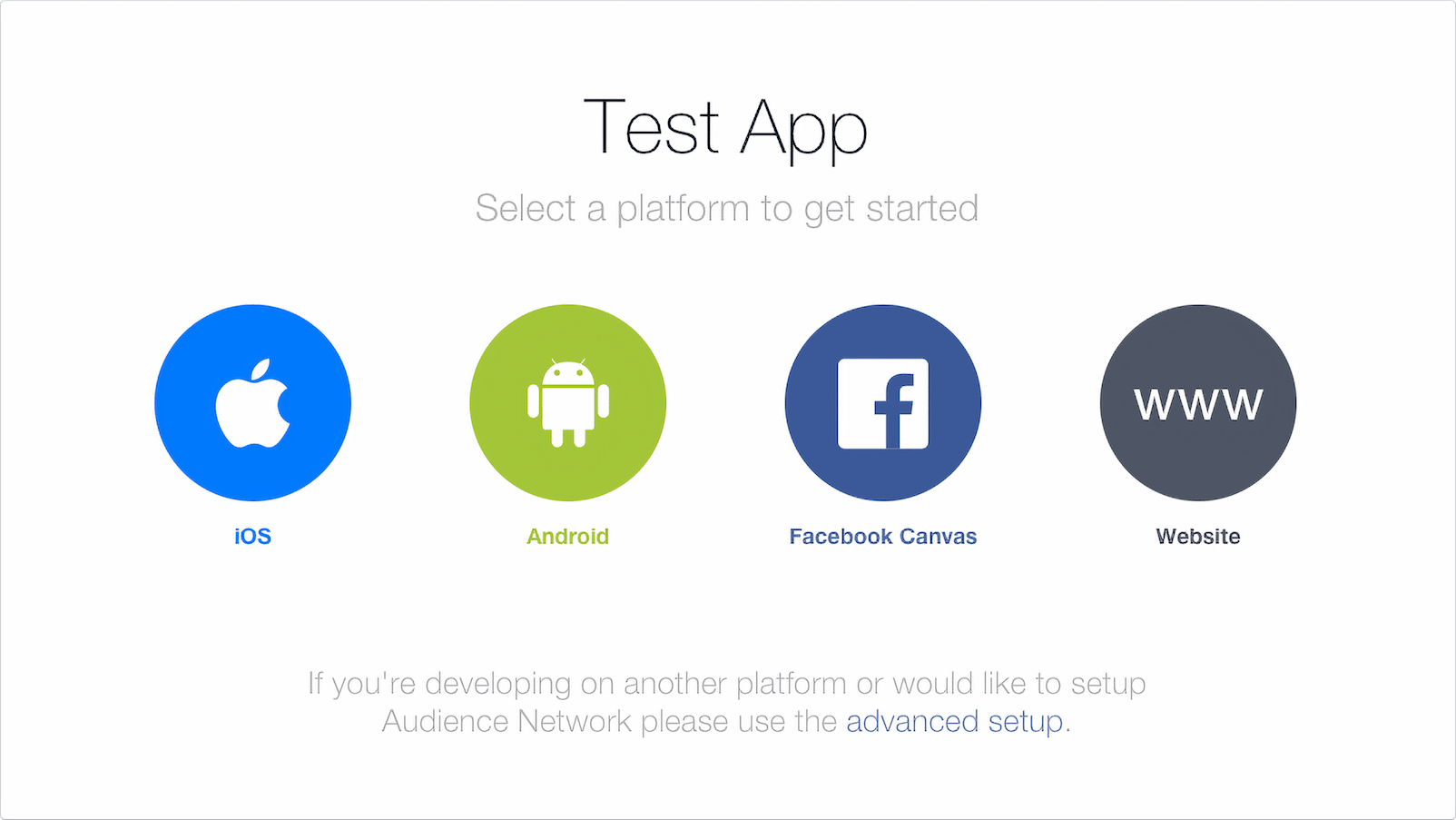 Facebook developers app showing add new app