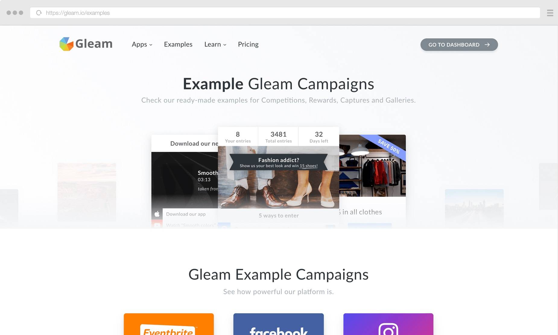Example Campaigns from Gleam