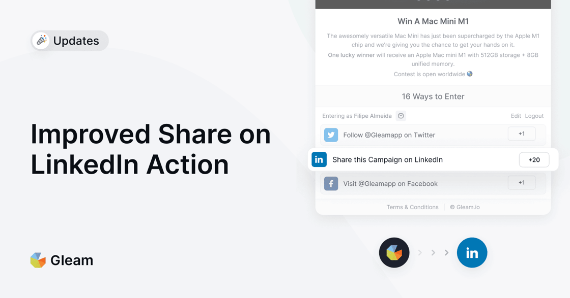 Improved Share on LinkedIn Action
