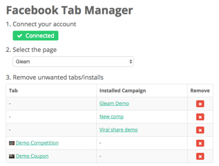 Improvements to the Facebook Tab Manager in Gleam Dashboard