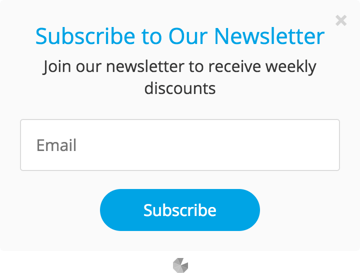 Gleam interface with subscribe to email action