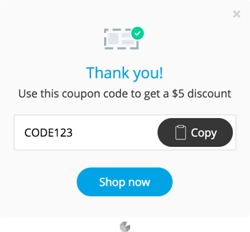 Gleam interface showing coupon code