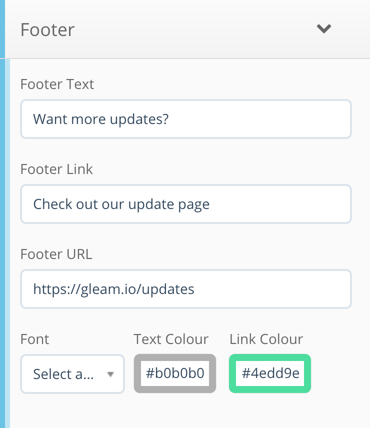 Footer text in Capture
