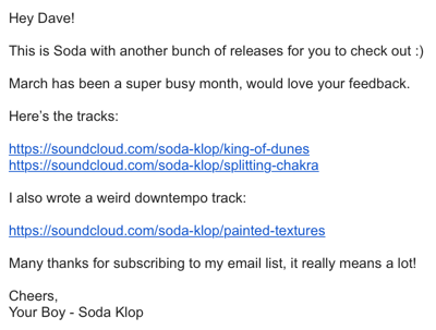 Personal SoundCloud Email