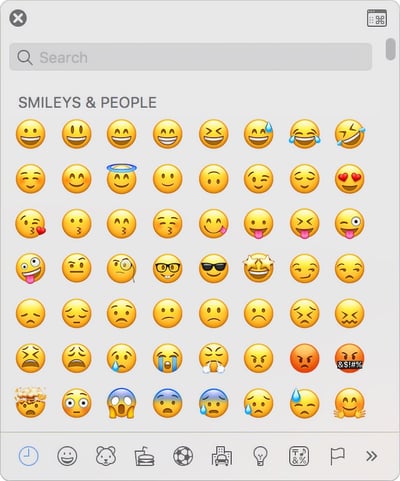 Emoji tray for Mac