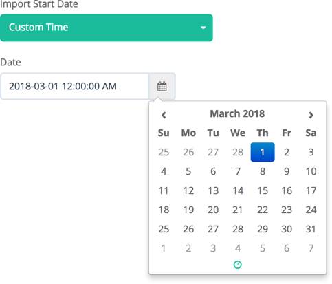 Specify a date range for your media import using the datepicker