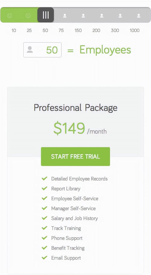 BambooHR Pricing Page