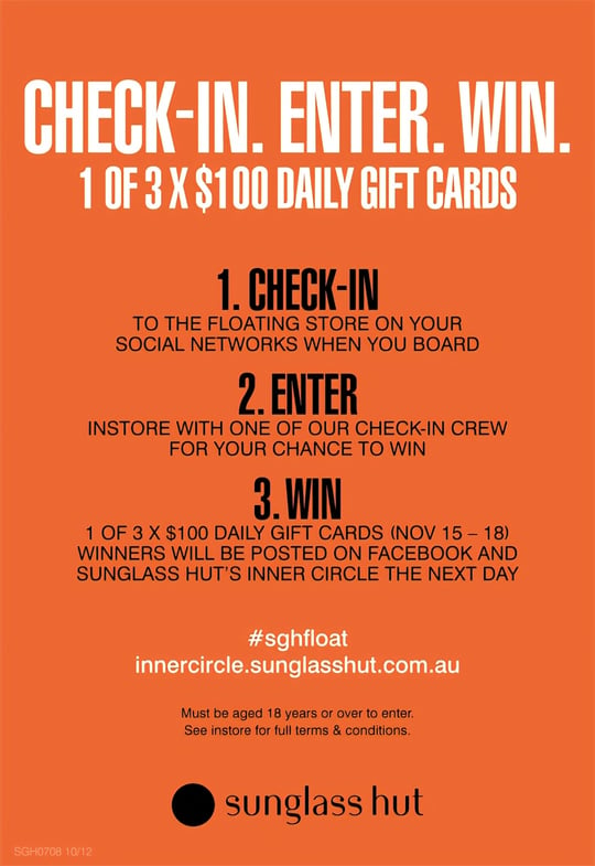 Contest promotion on a flyer from retail store