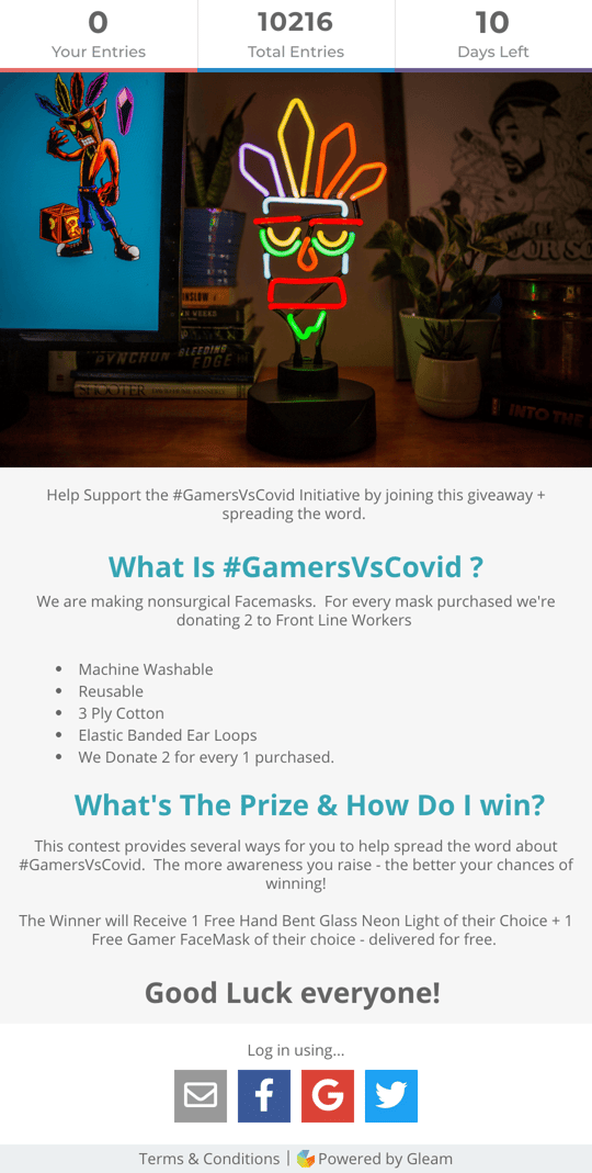 Fanfit Gaming's #GamersvsCovid giveaway campaign