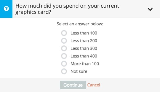 Survey question from MakeUseOf's Question action