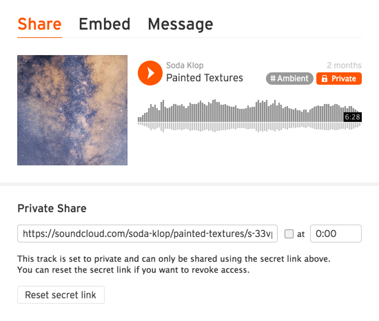 Share music privately on SoundCloud