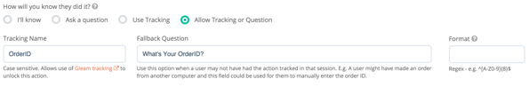 Set up a Question fallback for your Custom Action Tracking