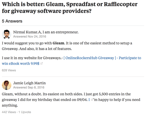 Answering Quora Questions