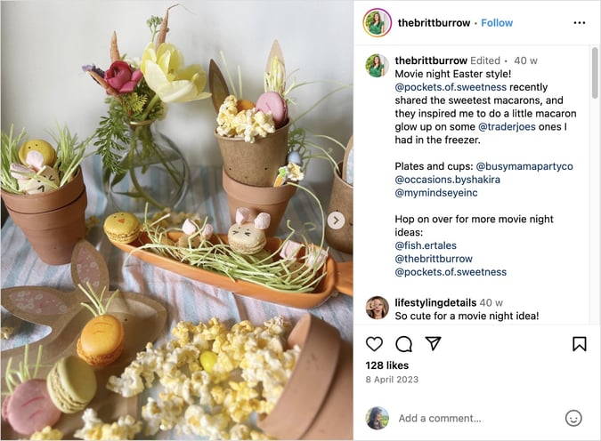 Easter-Themed Movie Spread on Instagram