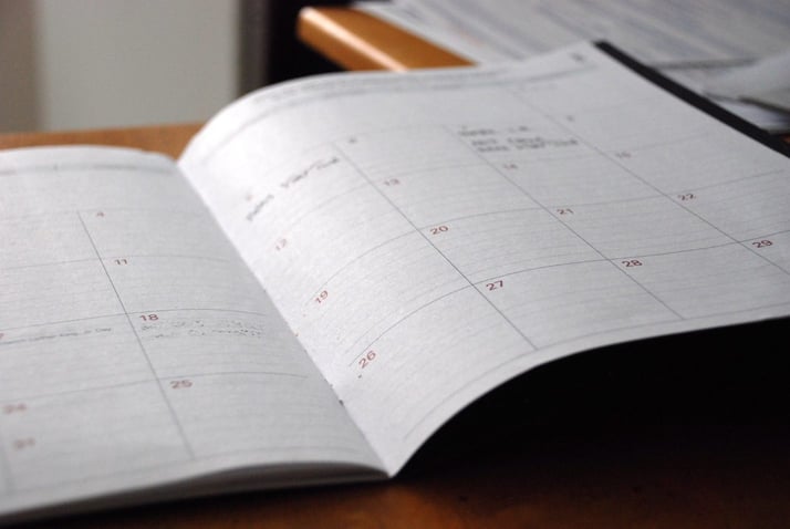 empty monthly view planner