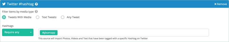 Import your Twitter media from a #hashtag
