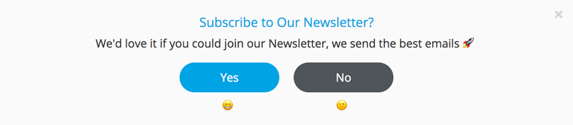 Gleam interface with subscribe to email action