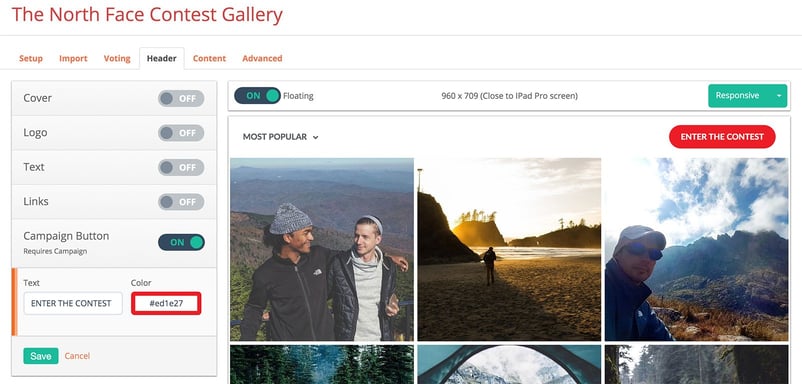 Allow users to enter your photo voting contest in Gleam Galleries