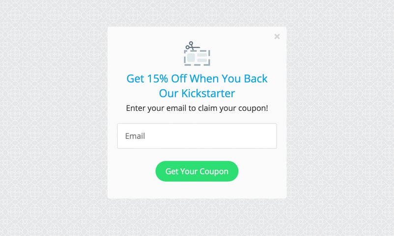 Opt-in form that unlocks a coupon upon signup