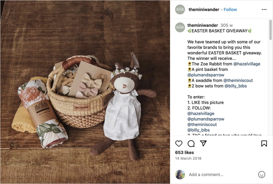 Easter Basket Giveaway on Instagram