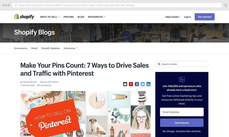 Make Your Pins Count Blog Post from Shopify Blogs
