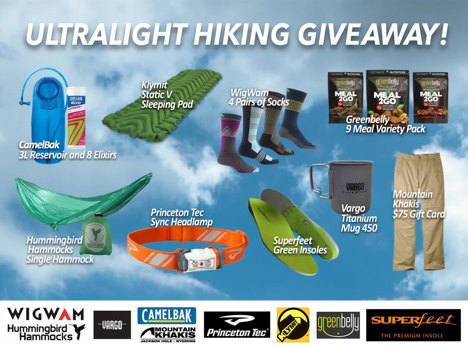Ultralight Hiking Giveaway promotional banner