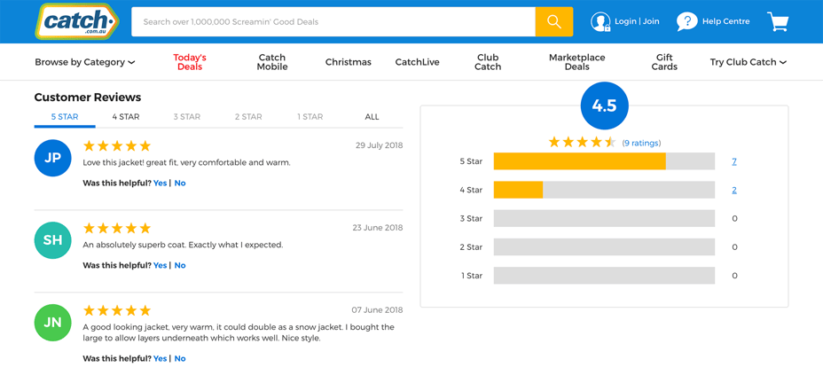 Catch Customer Reviews