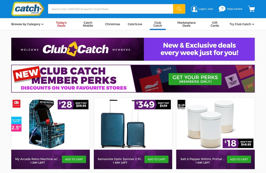 Catch Club Homepage