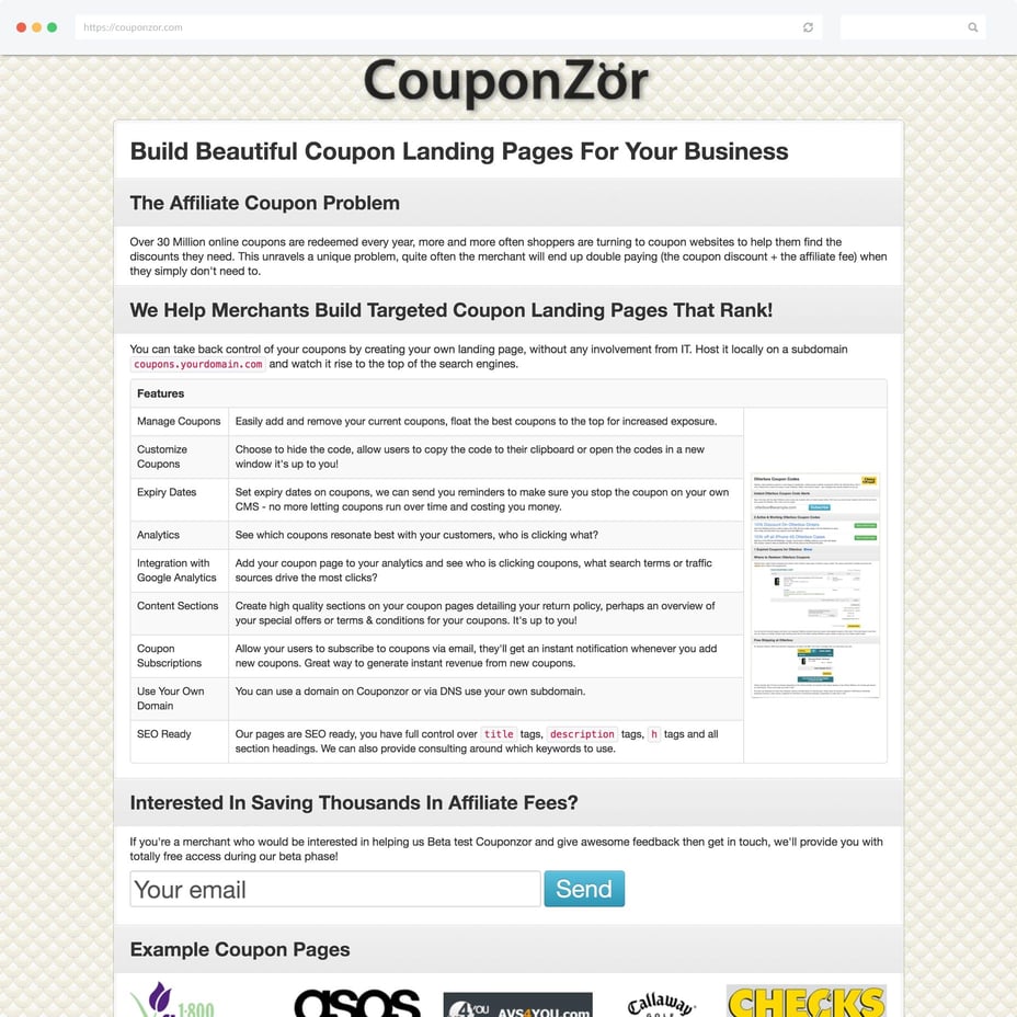 CouponZor website