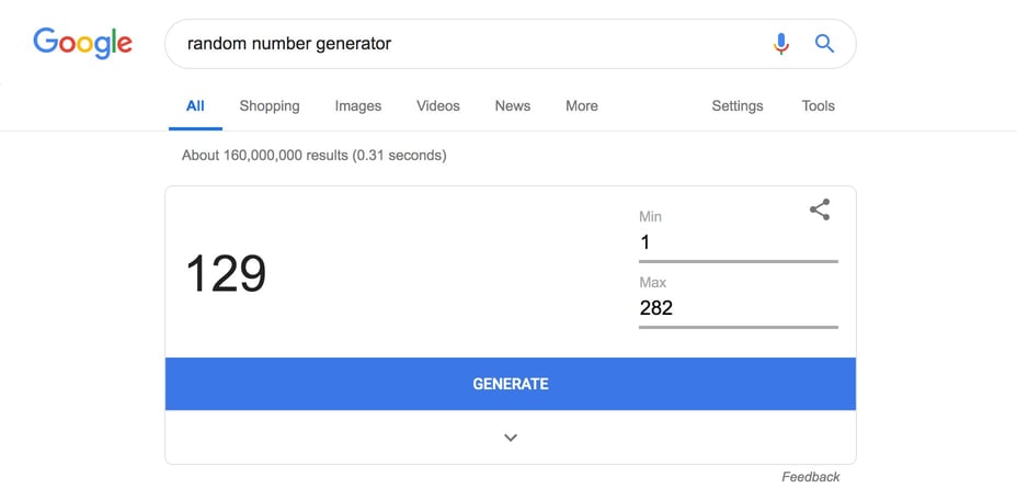 Google's Random Number Generator