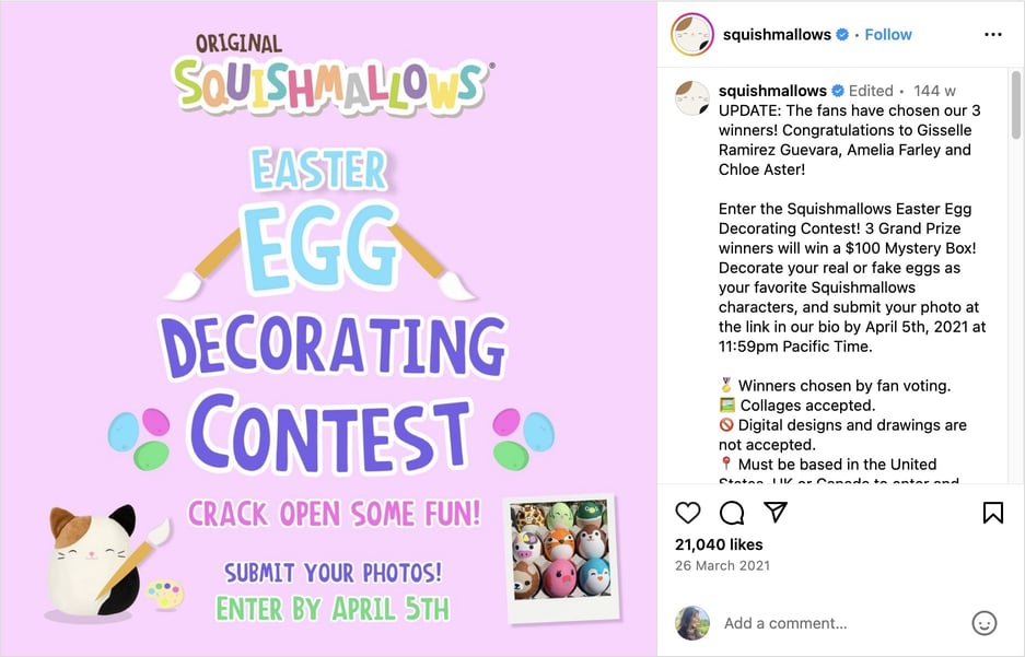 squishmallows Easter Egg Decorating Contest on Instagram